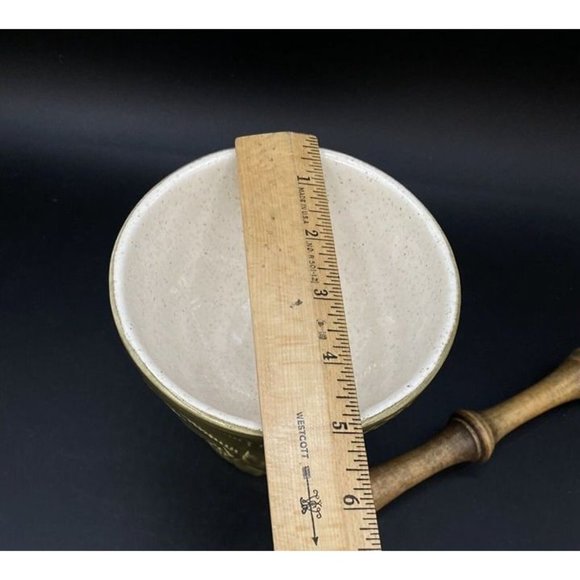 Schering Louis Hebert Ceramic Mortar & Wood Pestle Apothecary Pharmaceutical - Picture 9 of 11